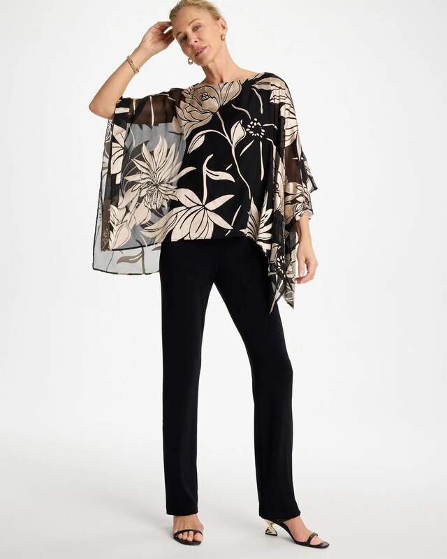 Travelers Burnout Floral Chiffon Top - image 2